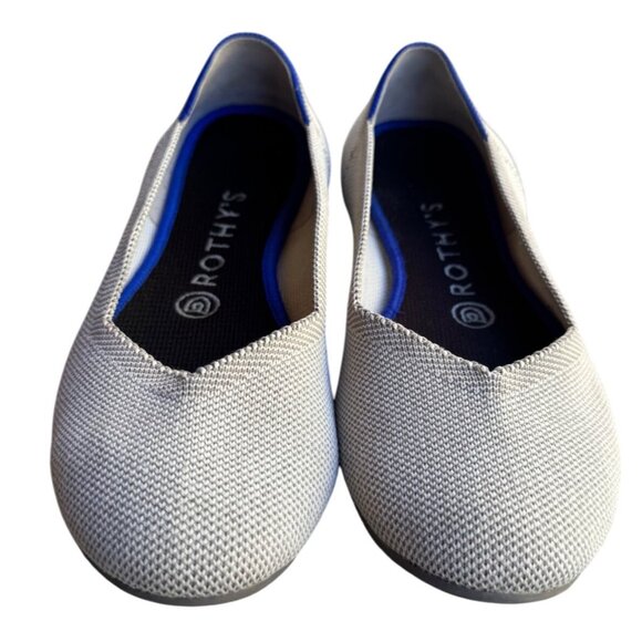 Rothy's Womens Ballet Flats Size 7.5 Light Gray Slip On Round Toe Canvas Shoes - Picture 3 of 8